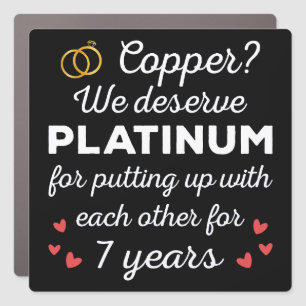 7th Wedding Anniversary I - Copper Funny Couple Car Magnet