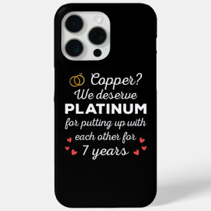 7th Wedding Anniversary I - Copper Funny Couple iPhone 15 Pro Max Case