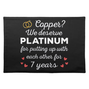 7th Wedding Anniversary I - Copper Funny Couple Cloth Placemat