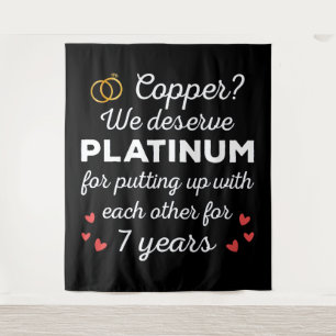 7th Wedding Anniversary I - Copper Funny Couple Tapestry