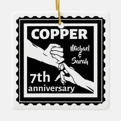 7th wedding anniversary traditional gift iron ceramic ornament