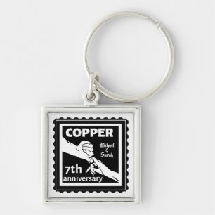 7th wedding anniversary traditional gift iron keychain