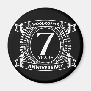 7TH wedding anniversary wool copper Magnet
