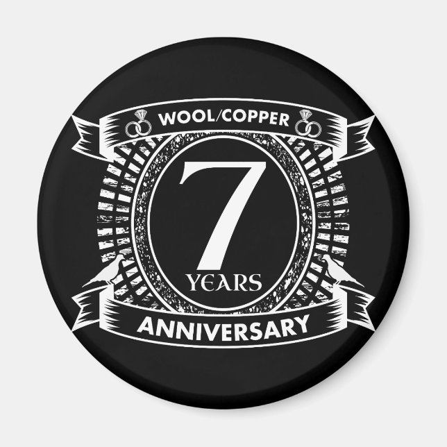 7TH wedding anniversary wool copper Magnet (Front)
