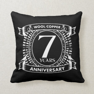 7TH wedding anniversary wool copper Throw Pillow