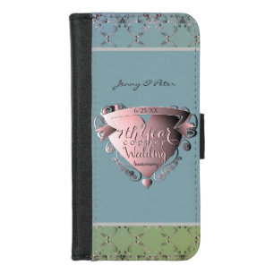 7th Wedding Copper Annivrsary iPhone 8/7 Wallet Case