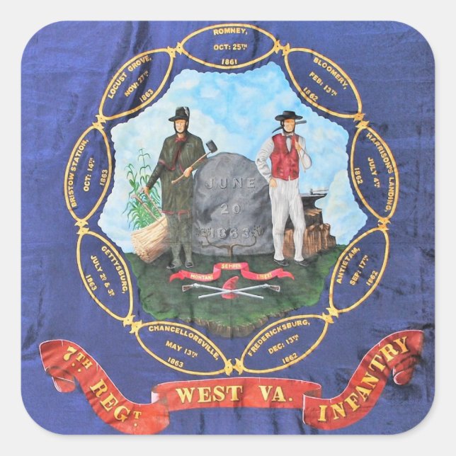 7th West Virginia Infantry  Square Sticker (Front)