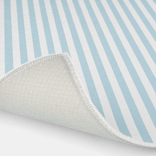 7x5 Outdoor Chenille Rug in Wide Stripe aqua white