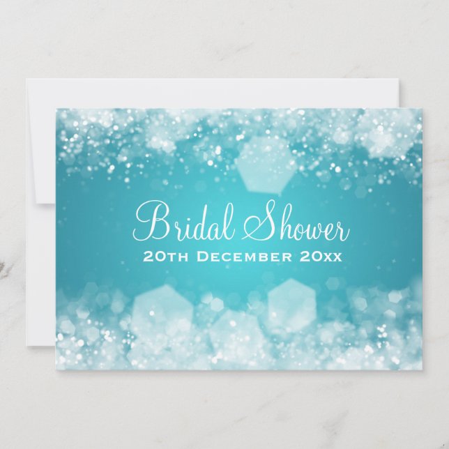 7x5 Sparkling Night Blue Elegant Bridal Shower Invitation (Front)