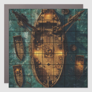 7x7 Magnetic Ship Gridmap Car Magnet