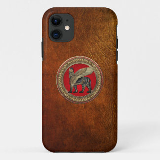 [800] Assyrian Winged Lion: Gold & Black Lamassu iPhone 11 Case
