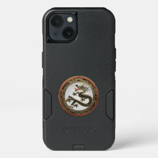 [800] Black and Gold Sacred Eastern Dragon iPhone 13 Case