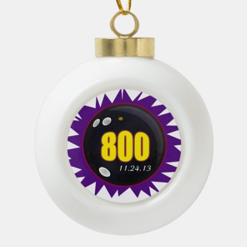 800 Bowling Series Ceramic Ball Christmas Ornament