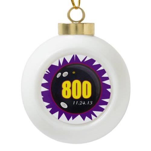 800 Bowling Series Ceramic Ball Christmas Ornament