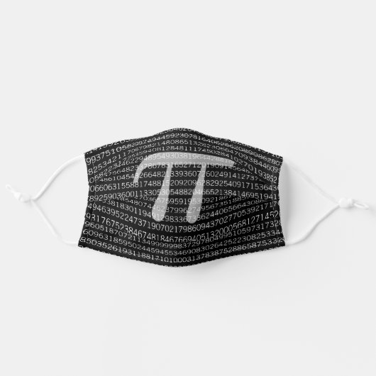 800+ Digits of Pi Adult Cloth Face Mask (Front, Unfolded)