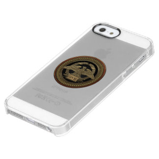 [800] Gold Roman Imperial Eagle on Gold Medallion Clear iPhone SE/5/5s Case