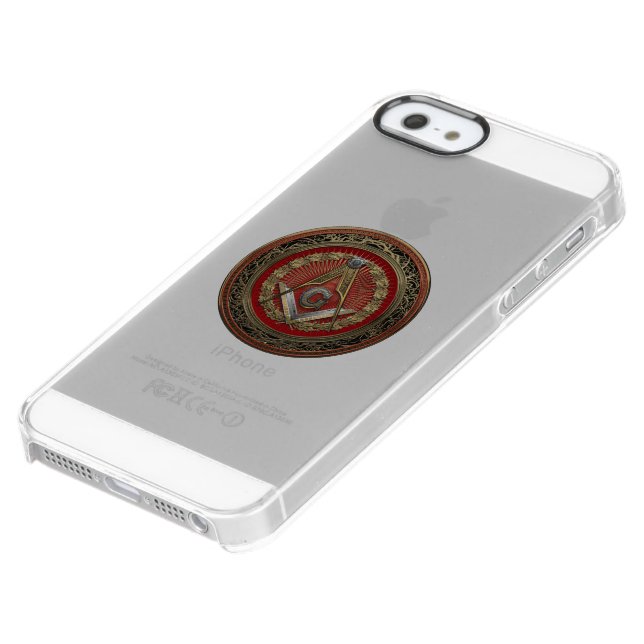 [800] Master Mason - Gold Square & Compasses Uncommon iPhone Case (Bottom)