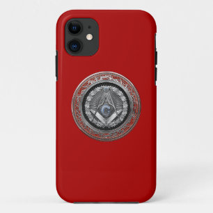 [800] Master Mason - Silver Square & Compasses iPhone 11 Case