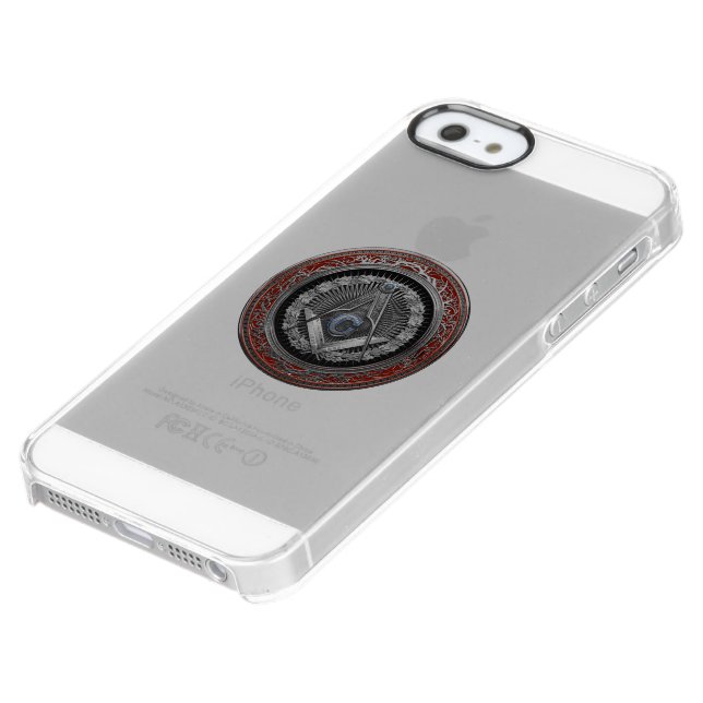 [800] Master Mason - Silver Square & Compasses Uncommon iPhone Case (Bottom)