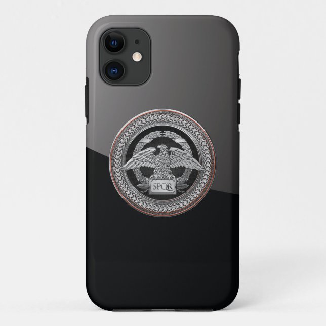 [800] Silver Roman Imperial Eagle over Medallion Case-Mate iPhone Case (Back)