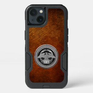 [800] Silver Roman Imperial Eagle over Medallion iPhone 13 Case