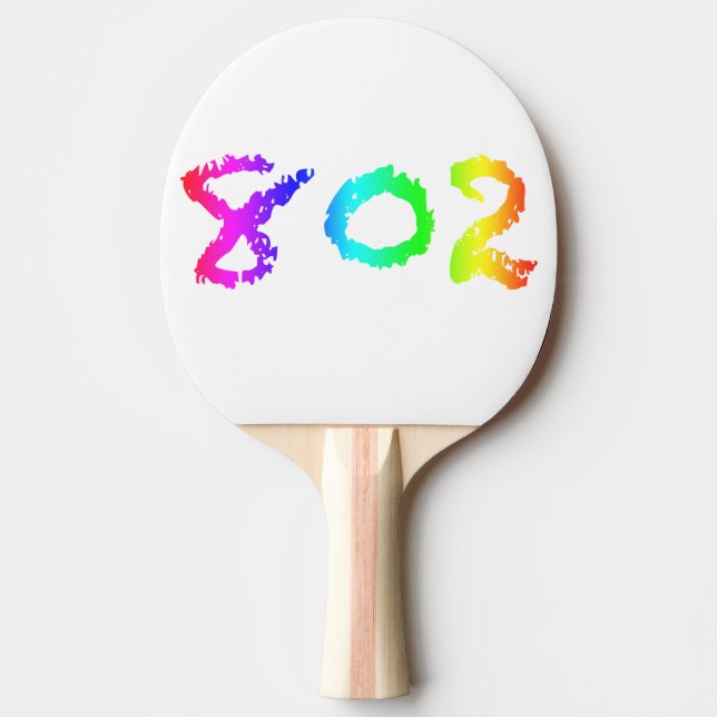 802 Ping Pong Paddle, Red Rubber Back Paddle (Front)