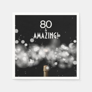 80 and Amazing Champagne Party Napkins