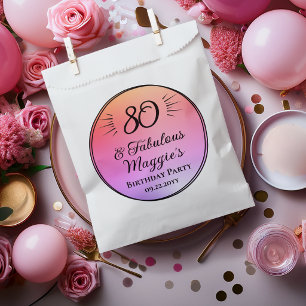 80 and Fabulous 80th Birthday Party Favor Bag