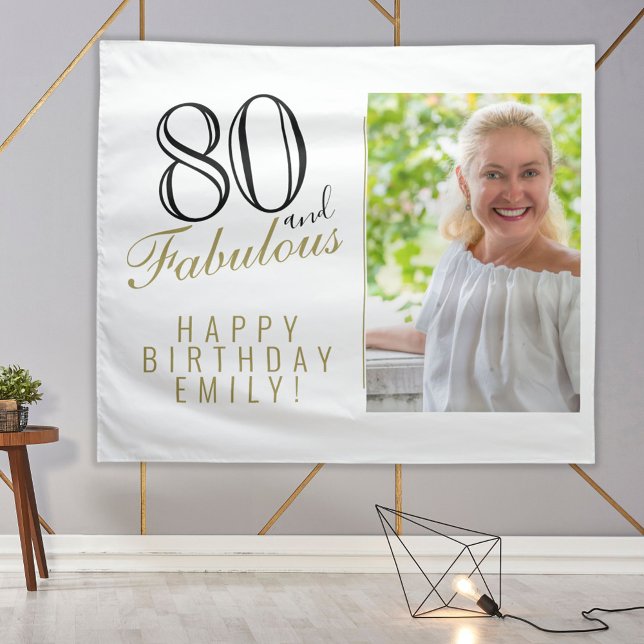 80 and Fabulous 80th Birthday Photo Backdrop (Creator Uploaded)