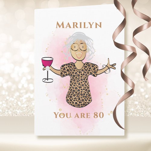 80 and Fabulous African American 80th Birthday  Card