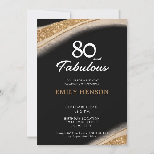 80 and Fabulous Black Gold Birthday