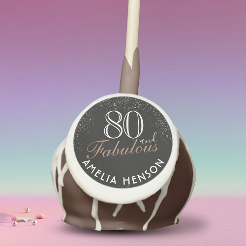 80 and Fabulous Elegant Black 80th Birthday Cake Pops
