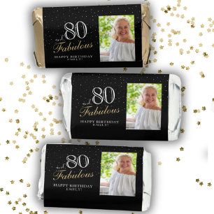 80 and Fabulous Elegant Black 80th Birthday Photo  Hershey's Miniatures