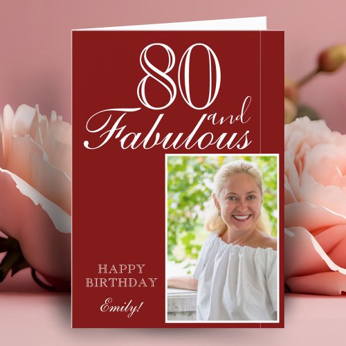 80 and Fabulous Elegant Red 80th Birthday Photo