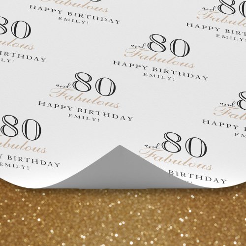 80 and Fabulous Elegant Woman 80th Birthday Wrapping Paper