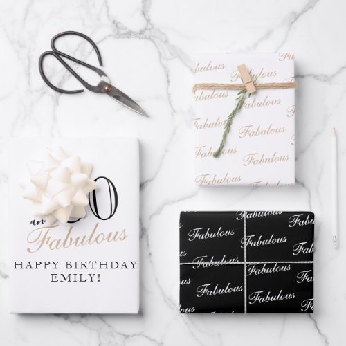 80 and Fabulous Elegant Woman 80th Birthday Wrapping Paper Sheets