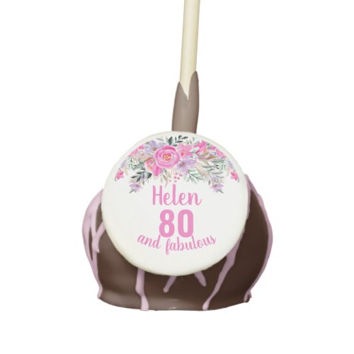 80 and fabulous floral edible frosting rounds cake pops