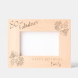 80 and Fabulous Foliage 80th Birthday Engraved Frames<br><div class="desc">80 and Fabulous Foliage 80th Birthday Etched Frames. "80 and fabulous" text "Happy birthday" and name. The frame has a beautiful foliage in the corners.</div>