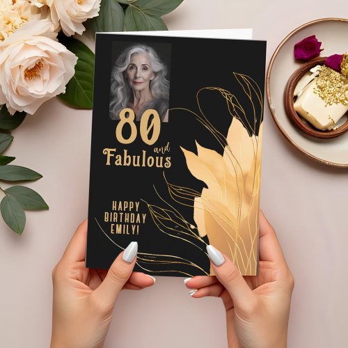 80 and Fabulous Gold Foliage 80th Birthday Photo
