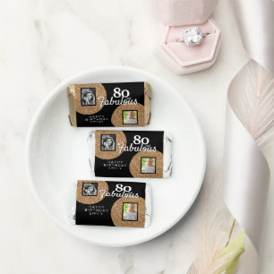 80 and Fabulous Gold Glitter 2 Photo 80th Birthday Hershey's Miniatures