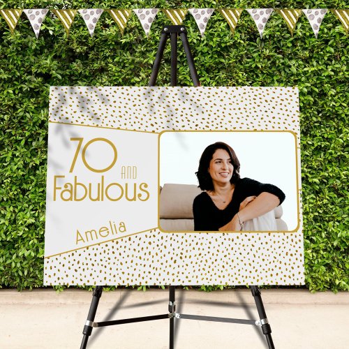 80 and Fabulous Gold Glitter Photo 80th Birthday  Foam Board