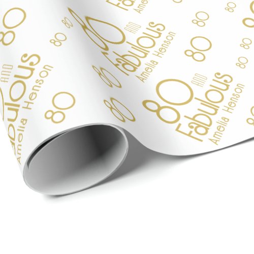 80 and Fabulous Modern 80th Birthday Wrapping Paper