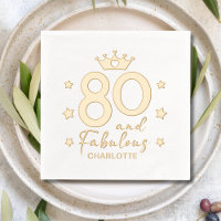 80 and Fabulous Personalized Gold Foil Birthday