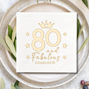 80 and Fabulous Personalized Gold Foil Birthday Napkins