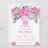 80 and fabulous pink 80th birthday invitation (Front)