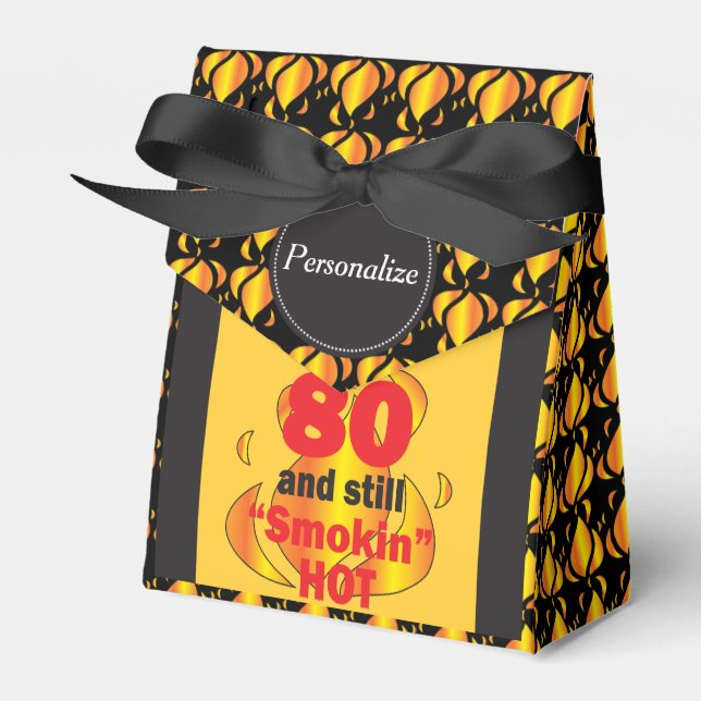 80 and Still Smokin Hot | 80th Birthday Favor Boxes (Front Side)