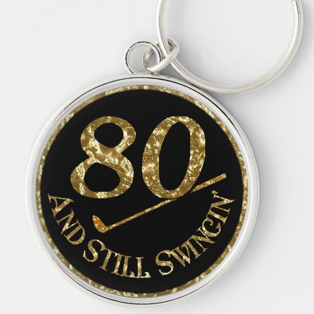 80 And Still Swingin' Golf Balls Keychain (Front)