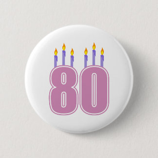 80 Birthday Candles (Pink / Purple) Button