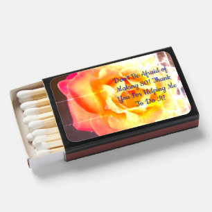 80 Birthday Don't Be Afraid Roses Photo Thank You Matchboxes