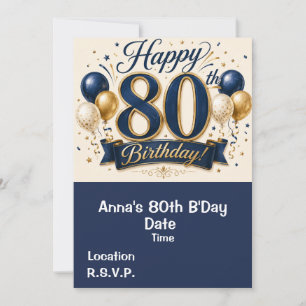 80 Birthday Save the Date   Invitation